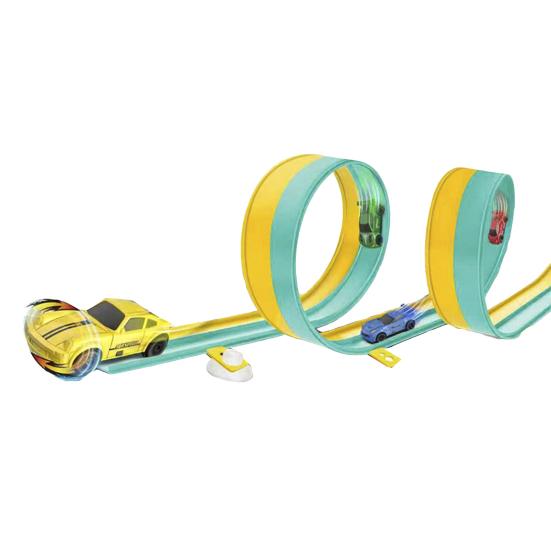Race Car Track Toy Set Flexible Rail Car Track Tough Suction Cup Bendable Loopable Kids Car Toy Adhesive Rail Car Play Kit