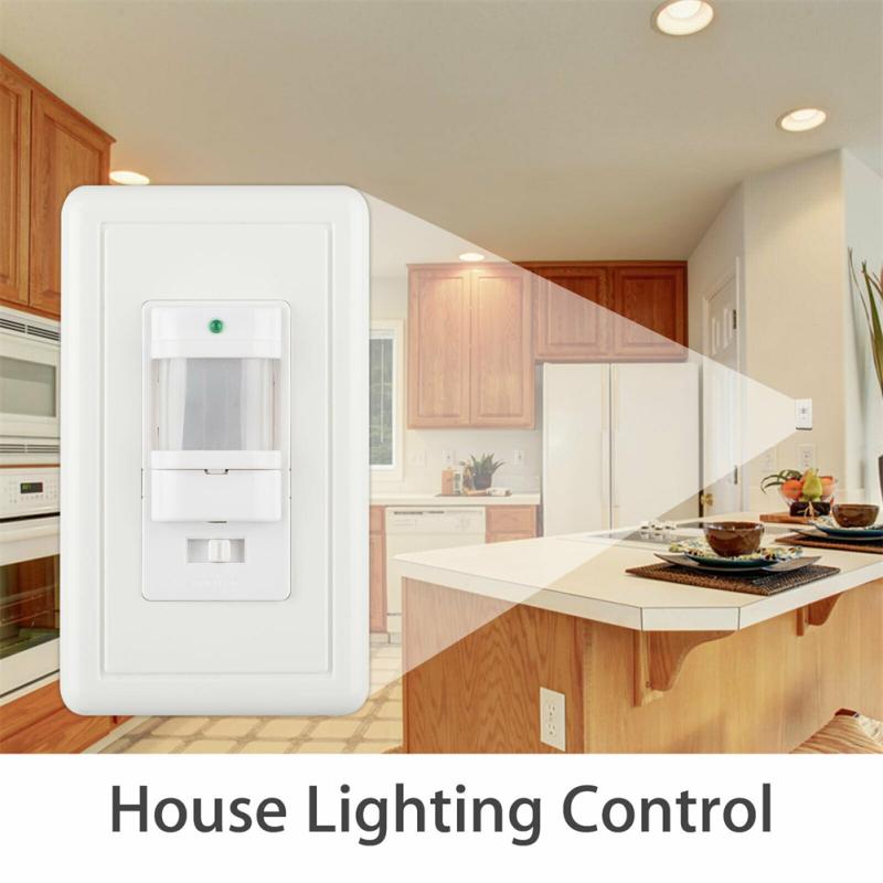 100-240V Auto On/off Motion Sensor Switch Infrared Pir Occupancy Vacancy Wall Lamp With Power
