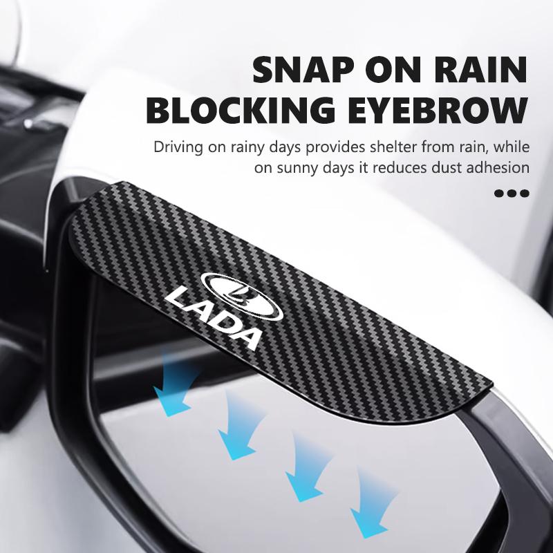 2pcs Car Rearview Mirror Rain Eyebrow Sun Shade Cover Protector For Lada Largus Priora Vesta Niva Samara Kalina Xray Granta