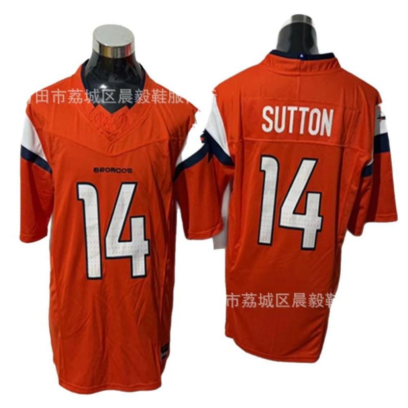 Mens NFL Style Rugby Jersey With Embroidered Numbers 7 Elway 33 Williams 10 Nix 2 Broncos Team
