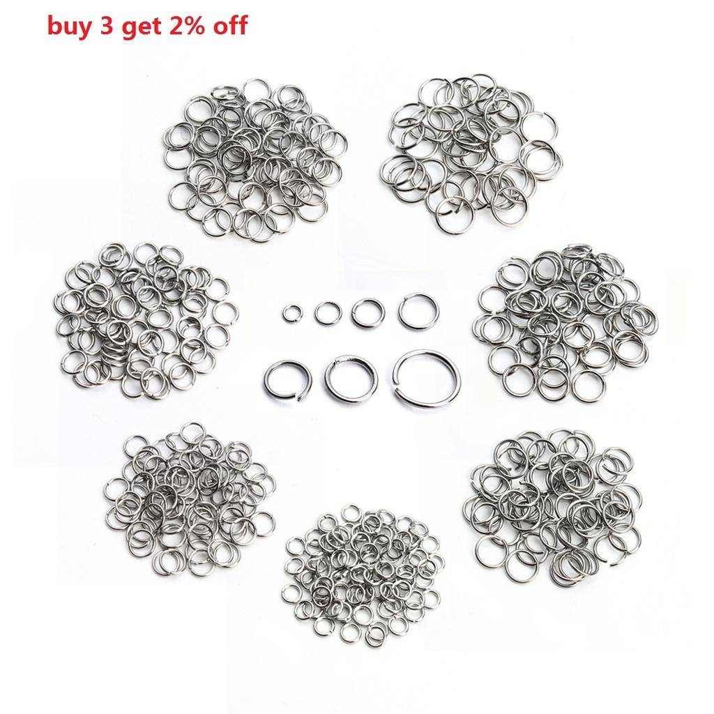 100pcs 3 4 5 6 7 8 10mm Stainless Steel Open Jump Rings Split Rings Connectors For DIY Jewelry Finding Making Accessories
