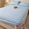 Class A maternal and infant grade solid color mattress three-piece set, cotton padded dust cover, washed cotton non-slip mattress cover