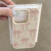 Rosa Schleife Litschi Muster Handyhülle Für iPhone 16 17 Pro Max 15 14 13 12 11 Pro Air 16E X XS XR 15 16 Plus Stoßfest Weiche Hülle