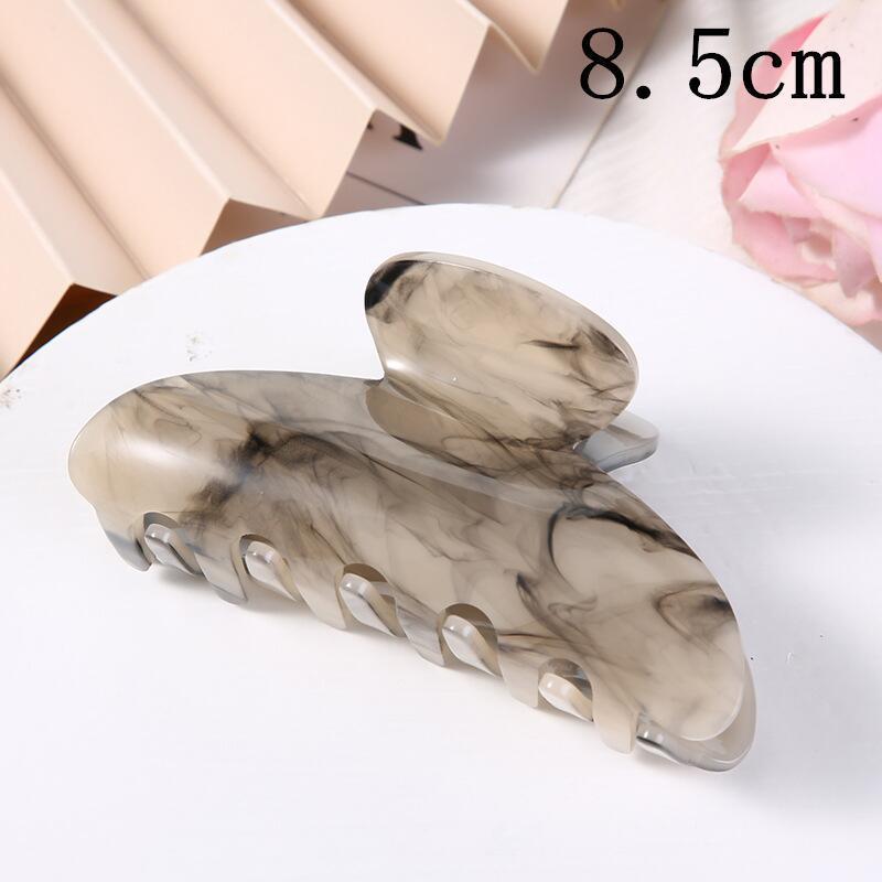 European & American Women’s Black & White Checkered Hair Clip - Large Acetate Acrylic Claw for Bun Hairstyles