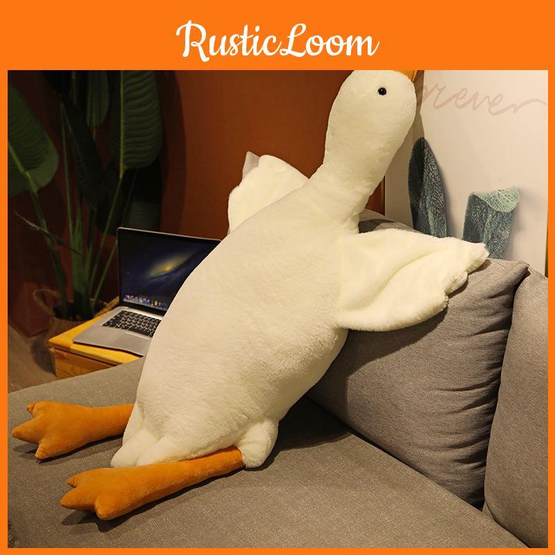 Huge 19.7/35.4/51.2in White Goose Plush Sleeping Toy Cushion For Kids