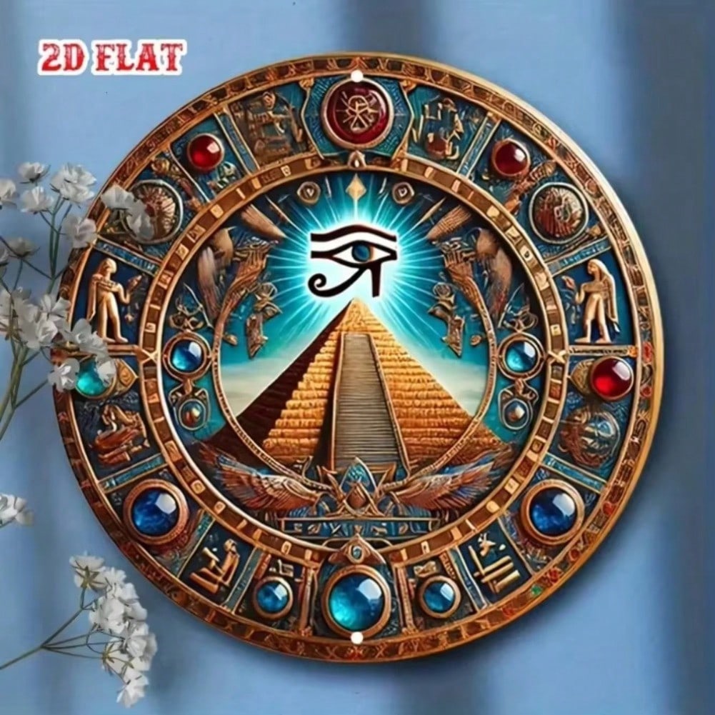 Vintage Metal Wall Art Eye of Horus Egyptian Sign for Pub Cafe Decor