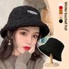 SUPER High-end Soft Lambswool Bucket Hat For Women Men Winter Warm Knitted Beanie Cap with Embroidered Letter For Ski Streetwear