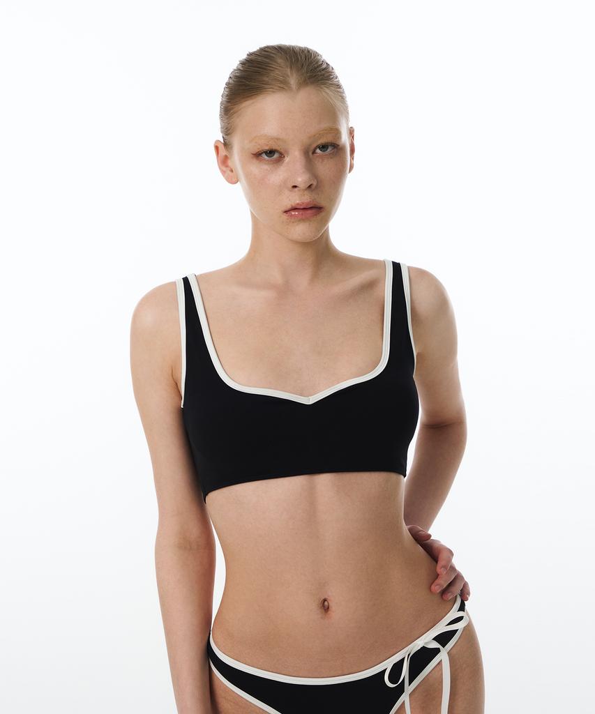 VINAJ Ribbon Line Mini Short Bikini Panties (Black)