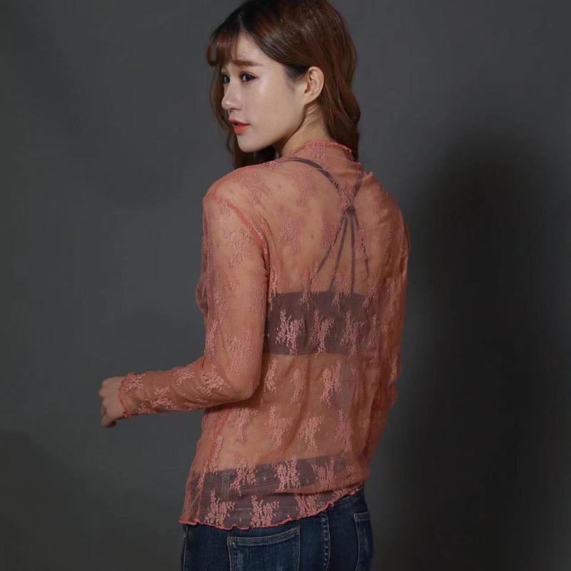 Blusas con bordado Floral de encaje para mujer, tops para mujer