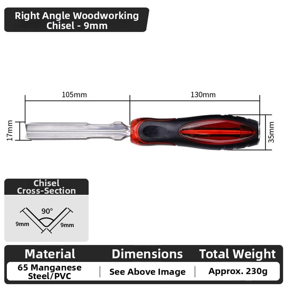 9mm 16mm Right Angle Chisel 65 Manganese Steel Precision Mortising Grooving Tool For Woodworking Door Window Joinery File