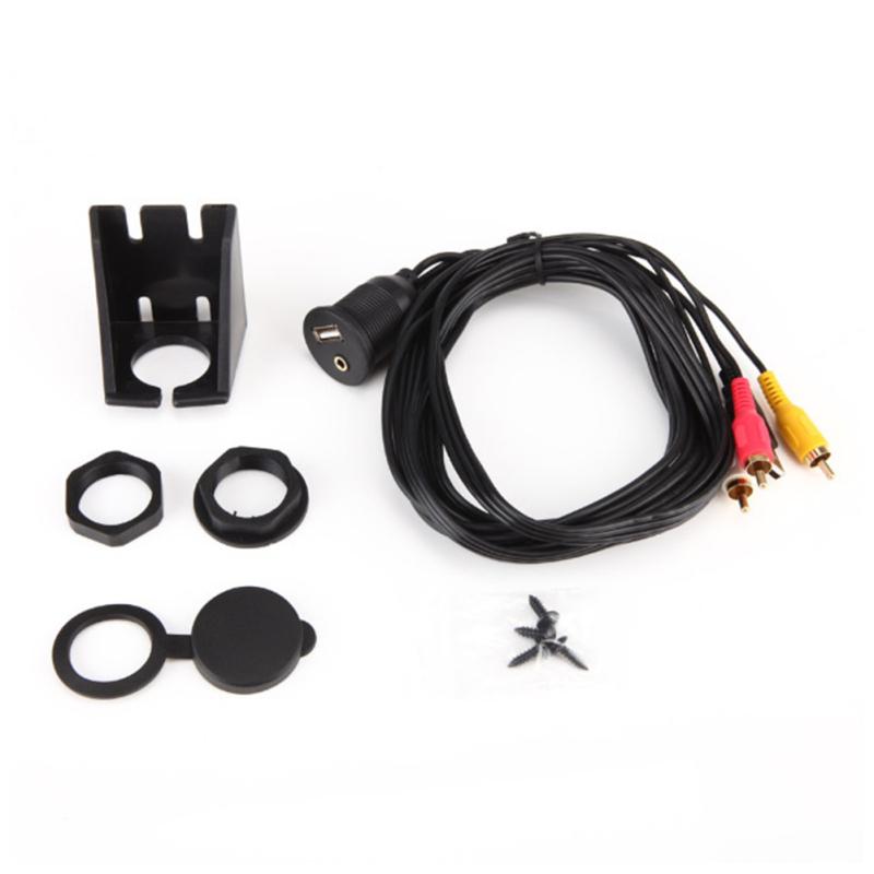 Buy 2M Car Dashboard Flush Mount USB 2.0 3.5mm Audio AUX To 3RCA
