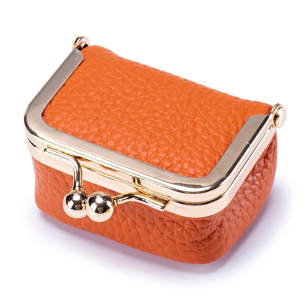 

Genuine Leather Double-pocket Jewelry Box Necklaces Jewelry Organizer Case Mini Coin Purses Portable Gold Jewelry Storage Box помаранчевий