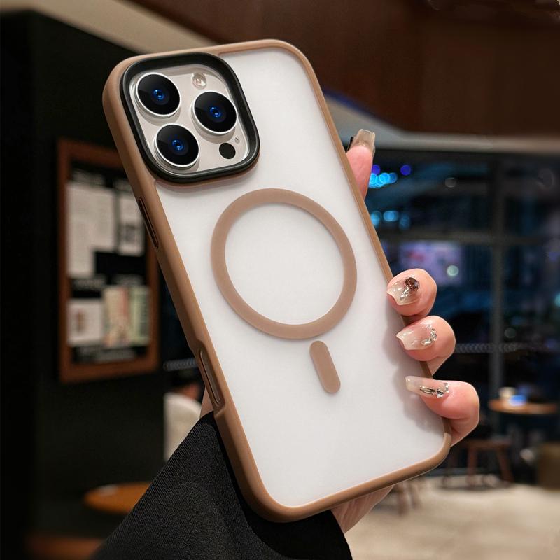 For iPhone 16 Phone Case Transparent Matte Magnetic For Magsafe 15 Pro Max Shockproof Cover For 14 Plus 13 12 11 Protection Capa