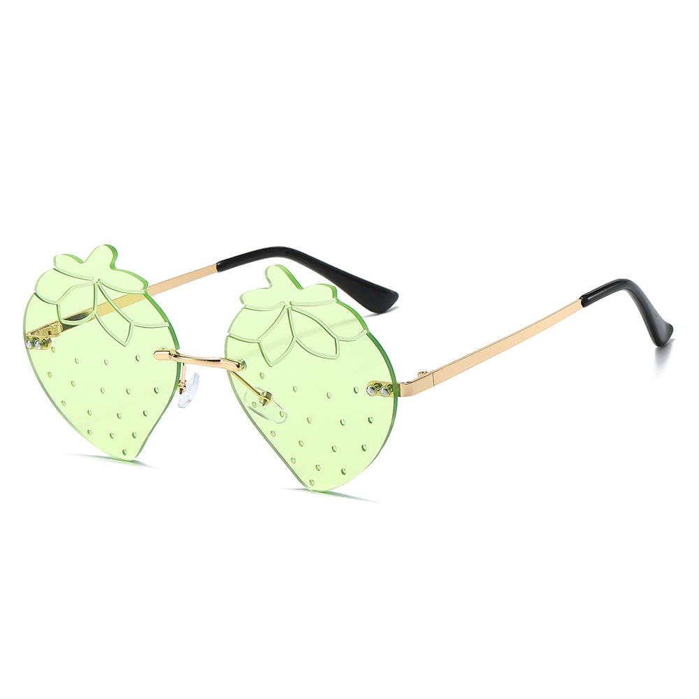 Personalized Rimless Peach Sunglasses Men'S And Women'S Tide Dance Party Concave Sunglasses Hip-Hop Glasses