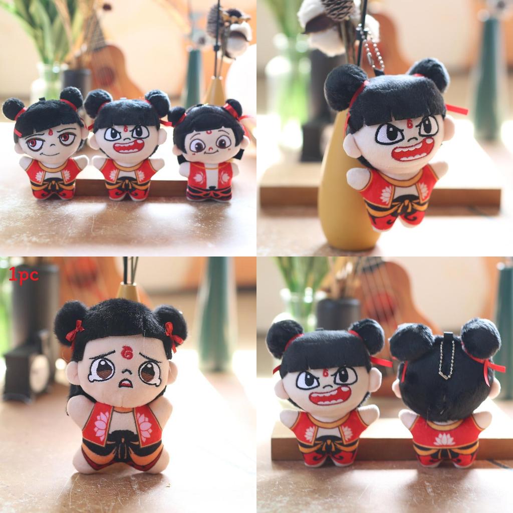Nezha Demon Child Plush Keychain Pp Cotton Super Soft Stuffed Backpack Charm Gift For Kids