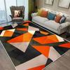 Orange Black Geometric Living Room Carpet Dirty-reistant Wahsroom Floor Mat Non Slip Large Rugs for Bedroom  Home Decoration