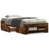 Bed Frame Without Mattress Smoked Oak 90x190 Cm Wood Based Material