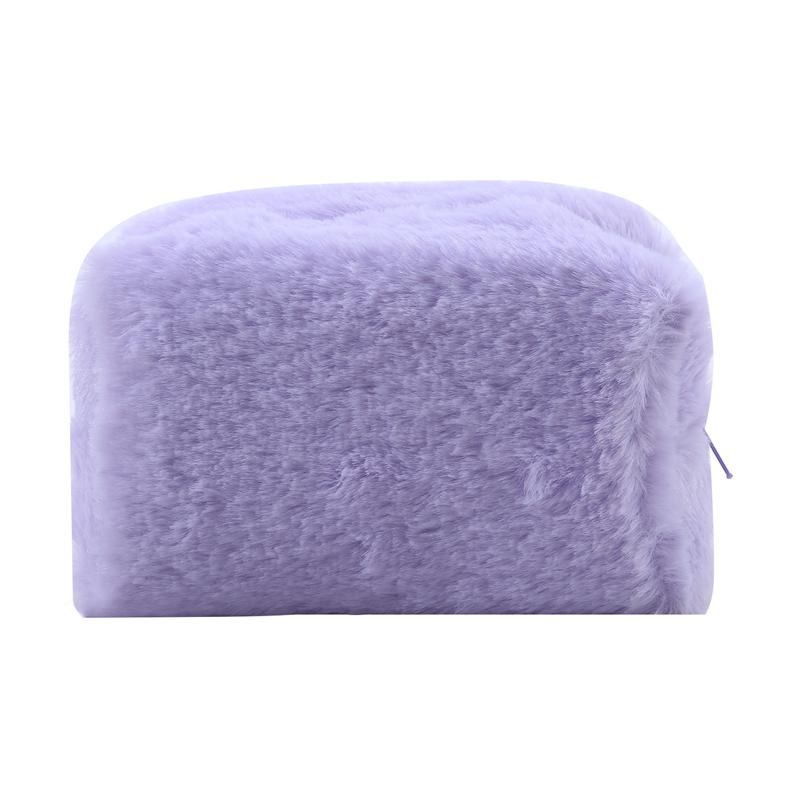 

Cosmetic Bag Women Macaron Sweet Large Capacity Storage Bags High Appearance Level Portable Plush Toiletry Bag Washing Pouch світло-фіолетового кольору