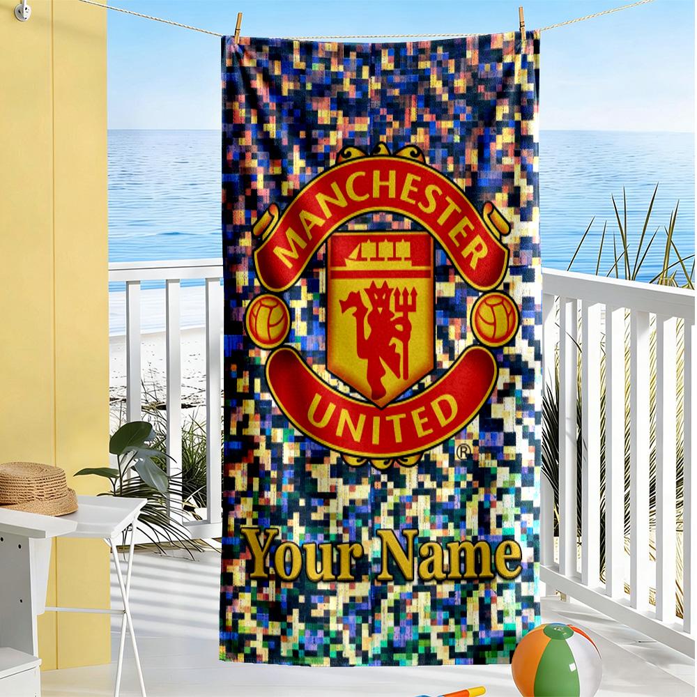 Manchester Personalized Text Beach Towel Super Soft Microfiber Quickdry Fabric Portable for SwimmingBeachCamping Travel Beach AccessoriesGym