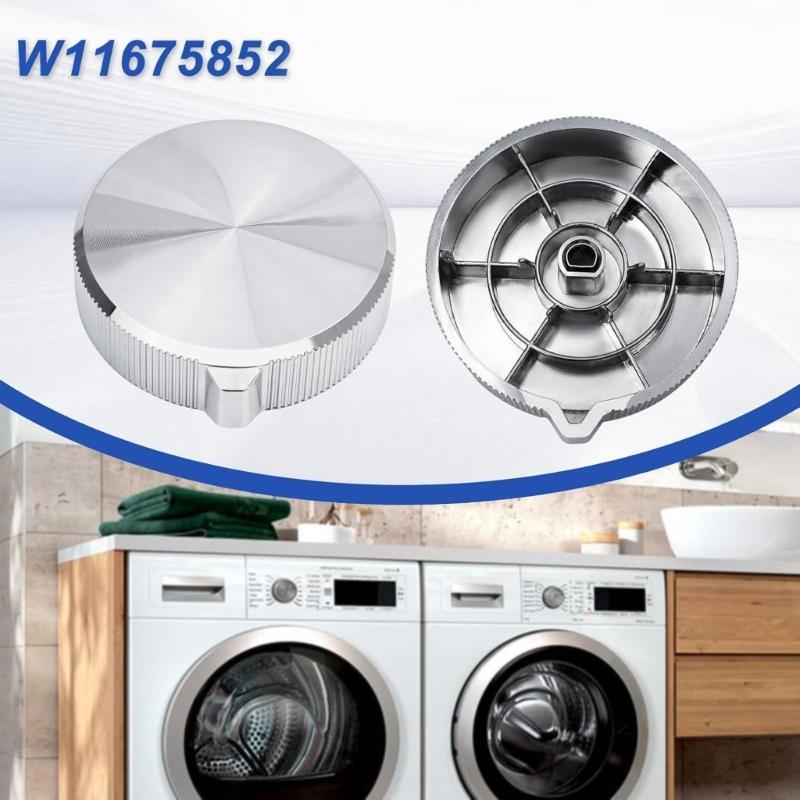 Dryer Control Knob Replacing 4980008, AP7215386, W11328381 and PS17216137, with Molded Plastic Body and Silver-Tone Finish