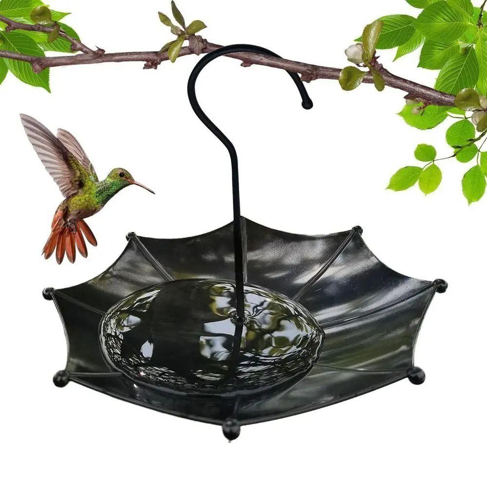 Yard Decorations Bird Feeding Tray Umbrella Design Bird Bath Feeder  Hummingbird