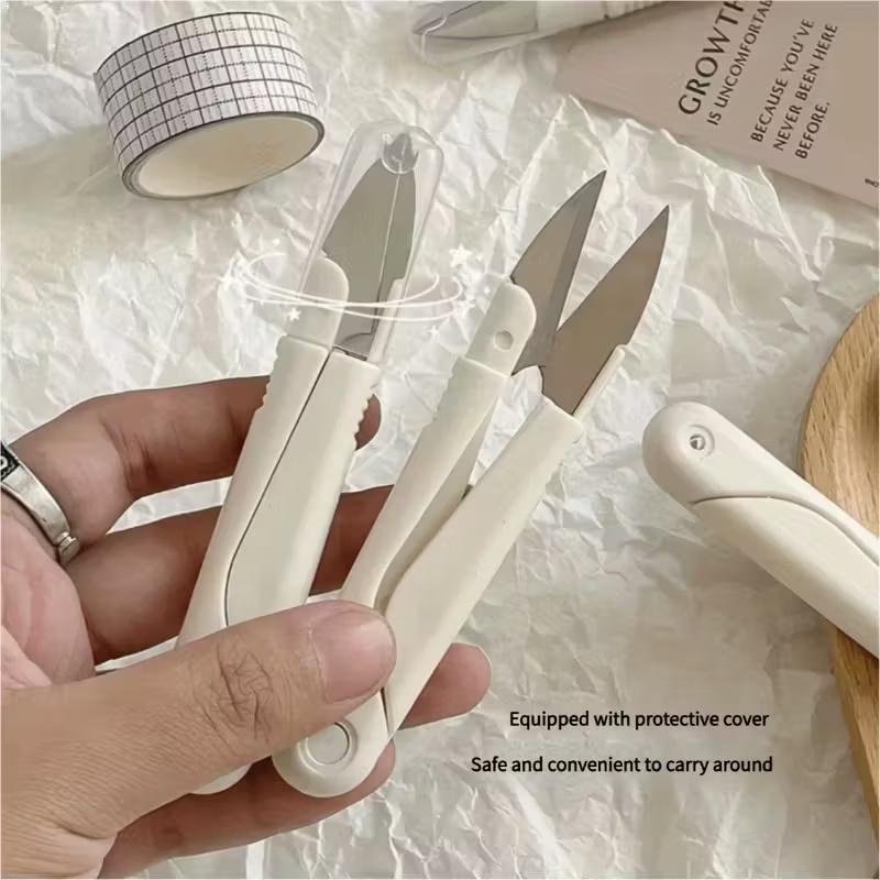 1PCS Stainless Steel Sewing Scissors Multi-Purpose Fabric & Thread Cutting Tools with Cover for Tailoring DIY Crafts