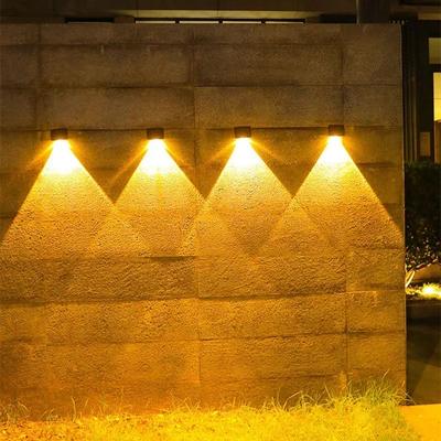 2 LED Solar Garden Lighting Outdoor Super Bright Villa Balcony Waterproof Solar Powered Lamp Courtyard Stairs Fence Wall Light