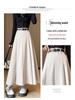 Damen High-Waist Plissee-Midi-Rock mit Gürtel - Elegant A-Linie für Frühling & Herbst
