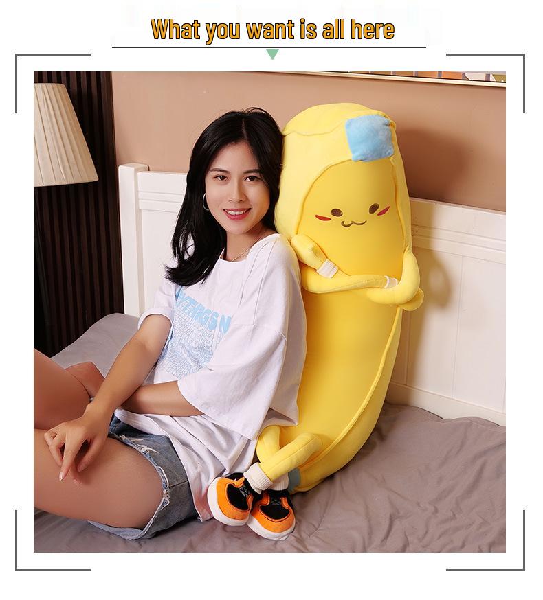 Large Plush Banana Man Doll - Cute Sleeping Pillow Toy