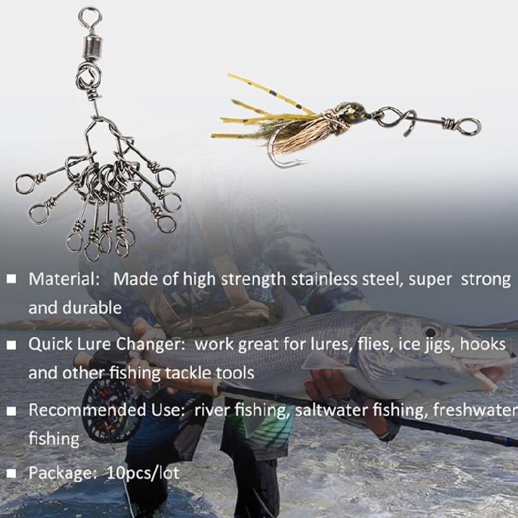 Quick Change Lure Clip for Hook Lures Fly Fishing Snap Stainless Fishing Connector Lure Change Clip