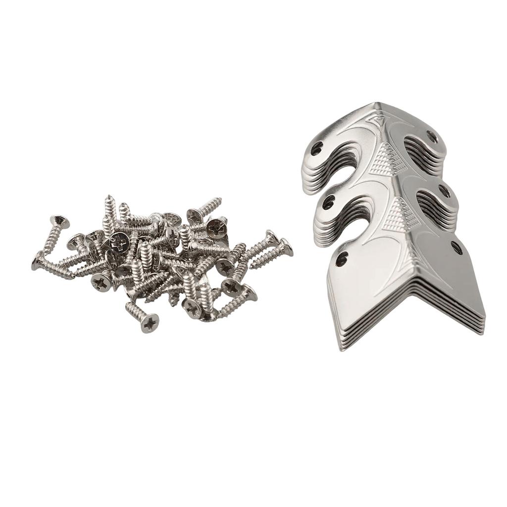 Set of 6 Vintage Metal Corner Protectors for Long Lasting Baseboard Care