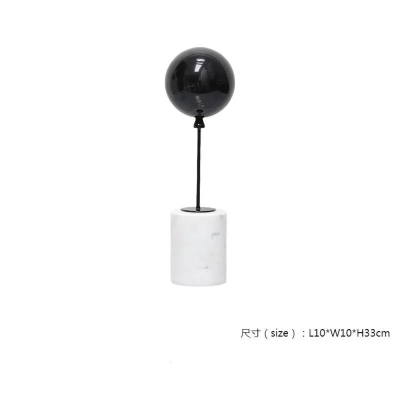 Natural Marble Decorative Ornaments, Creative Metal Balloon Models, Abstract Art Globe Sculptures, Room Aesthetic Decoration