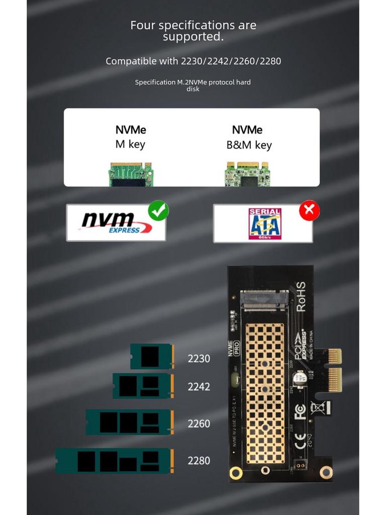 Jiayi SK1SK4 M.2 NVME to PCI-E 4.0 Expansion Card Adapter