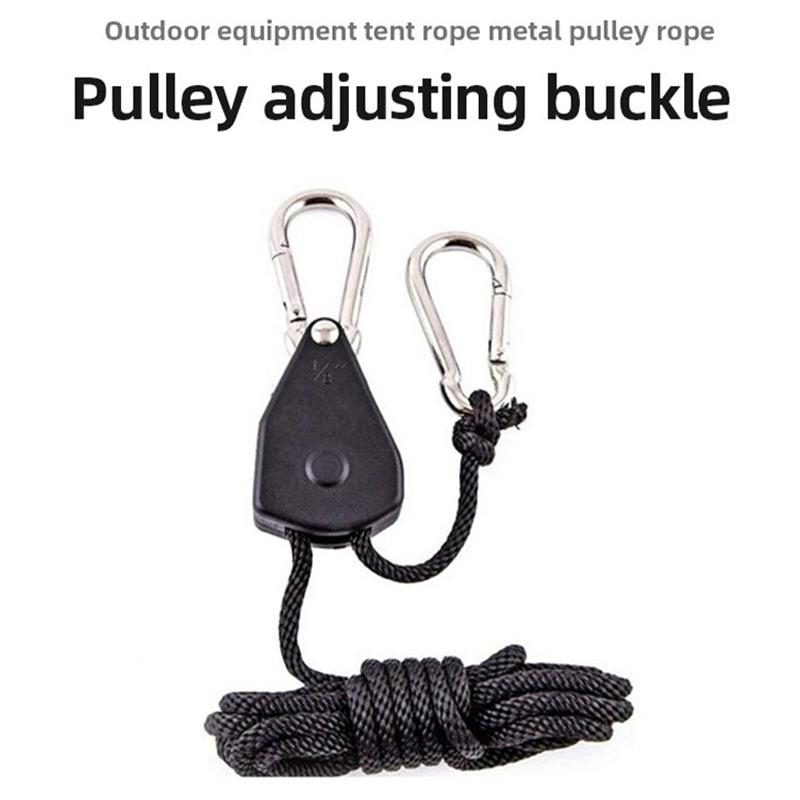 2pcs Adjustable Hanging Rope Awning Guy Ropes Adjustable Lifting Rope Lanyards For Tent Pulley Hooks
