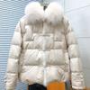 Womens Short Puffer Coat With Faux Fur Collar 86-90% White Duck Down Lightweight Warm Winter Jacket Petite