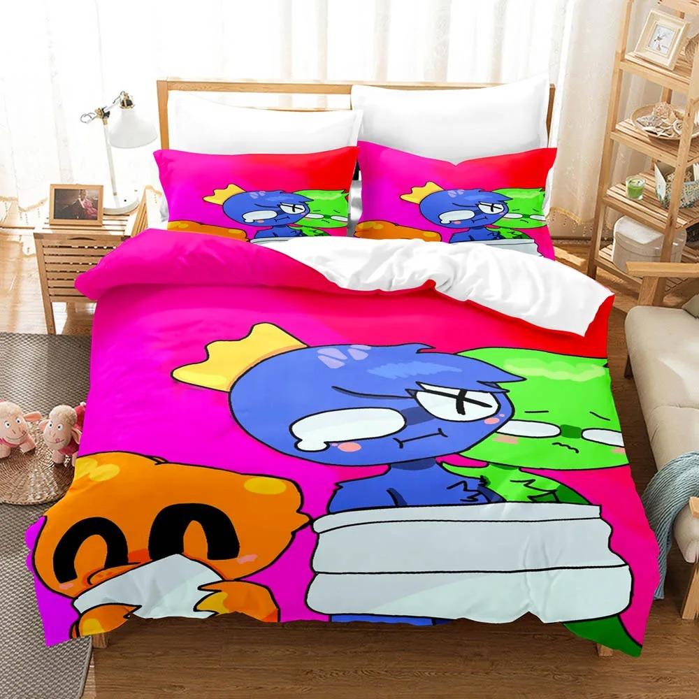 R-Rainbow Friends Bedding Sets 3D Kids Duvet Cover Set With Pillowcase Twin Full Queen King Bedclothes Bed Linen For Boys Girls