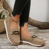 2025 Spring New Women's Buckle Low-top Casual Shoes Fashion Round-toed Vulcanized Shoes Comfortable Slip-on Women's Flat Shoes