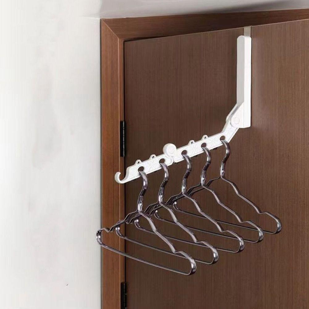 

5 Holes Travel Clothes Hanger White Drying Clothes Racks Foldable Over Door Hooks Hats розовый
