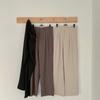 Pantalones de traje lisos de cintura alta para mujer, otoño, rectos, de moda, casuales, con botón, holgados, para oficina, de mujer, coreanos
