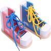 Tie Shoes Montessori Tie-Up Shoe Puzzle Toy Wearing Shoes with Shoelaces Toy  Kids Gift