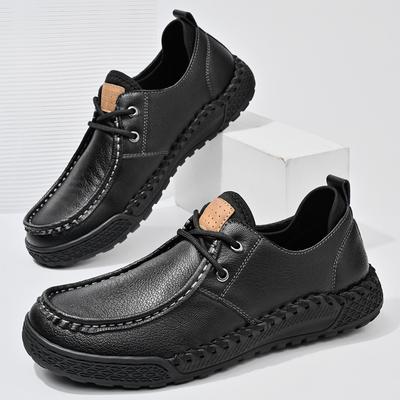 Kožené Boty Mužské Ležérní Mokasíny Luxusní Design Nazouvací Pánské Společenské Boty Volnočasový Styl Velká Velikost Venkovní Odolná Podrážka