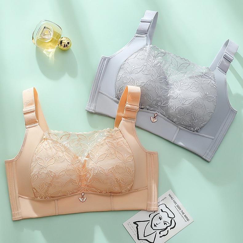 Large Size Lingerie for Women Slim Fit Full Cup Strapless Gathered Bra Top Support Breathable Adjustable Bra