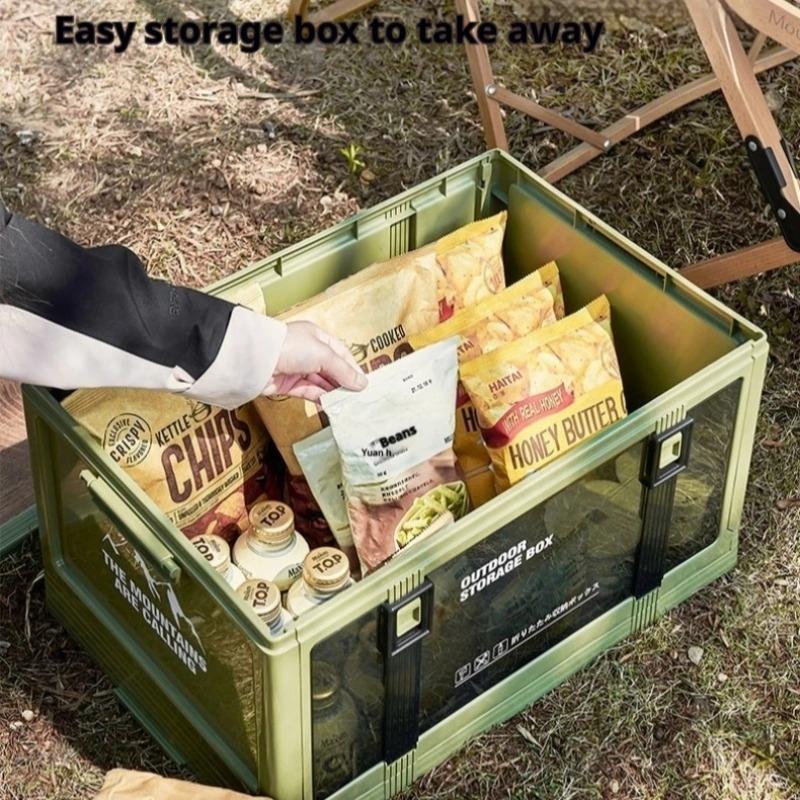 Outdoor Camping Storage Box Car in Trunk Organizing Box Car Multi-layer Stackable Multifunctional Folding Box Can Sit