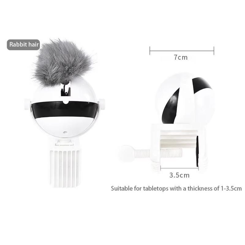 Simple Style Auto Shutoff Cat Playing Automatic Cat Teaser Toy Hands-Free Play 7cm Ball Clamp Design 5-Minute for Pets Ball Toy