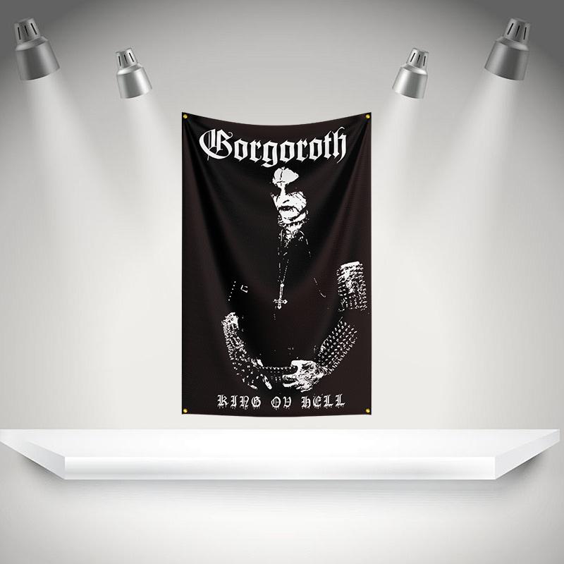 B-borgoroth Flag Rock Music Band Banner HD Printing Tapestry Exhibition, Music Band Fans, Garage Decor