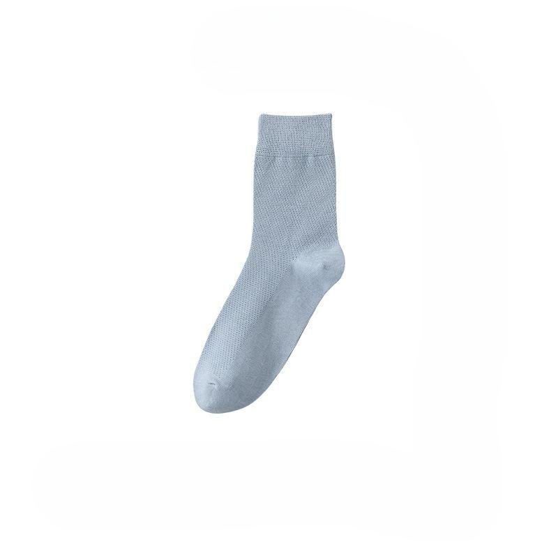 Men's Summer Mesh Pure Cotton Mid-Calf Breathable Anti-Sweat Cotton Stockings Anti-Odor Long-Sleeved Stockings