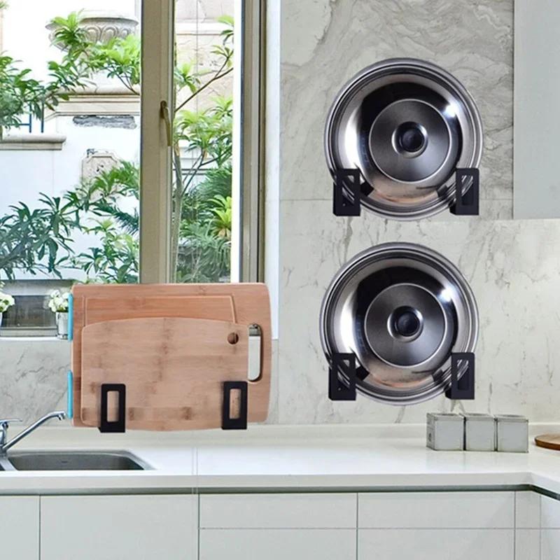 2 Buc. Rafturi de Depozitare pentru Tocătoare din Oțel Inoxidabil, Suport pentru Capac/Lid, Economizor de Spațiu, Montat pe Perete, Suport pentru Capac de Oală, Organizator pentru Bucătărie Acasă