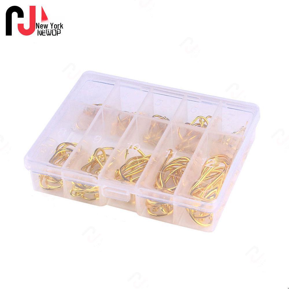 100-500pcs Lure Hook Set with Ise Ni Barb Single Hooks and Tubes In Box