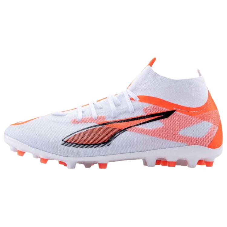 Puma Ultra 5 Match+ Versatile Comfortable Soccer Shoes Men sneaker White Orange 108356-01