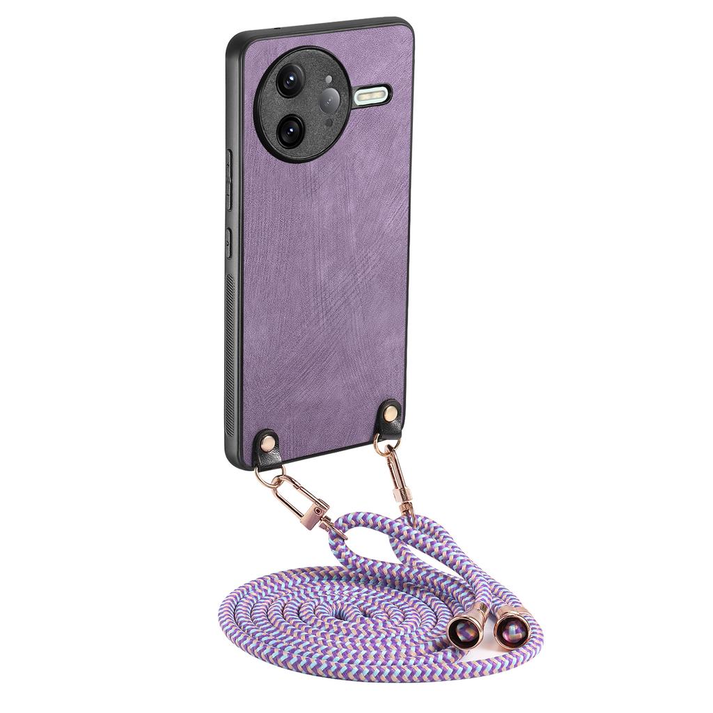 For Xiaomi Poco F7 Ultra 5G/Xiaomi Redmi K80 Pro 5G Retro Leather Phone Back Cover with Adjustable Strap